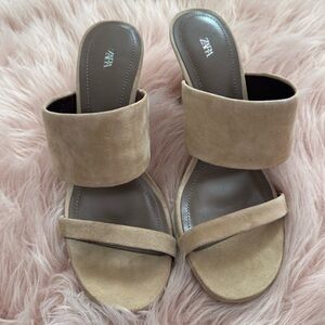 Zara slip in suede heel